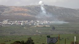 Smoke from an Israeli shelling rises over Al-Majidiyah, Lebanon, on January 28.