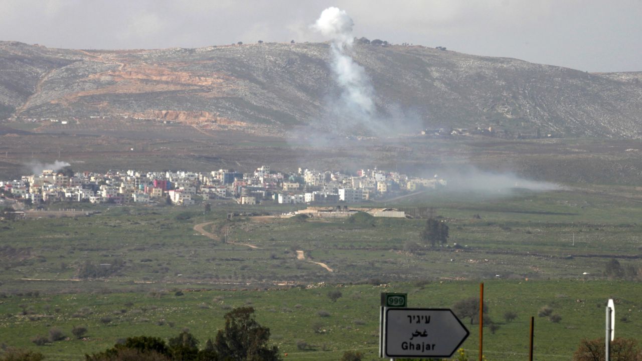 Smoke from an Israeli shelling rises over Al-Majidiyah, Lebanon, on January 28.