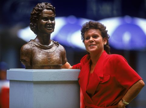 She remains an iconic figure at the Australian Open each year where a bronze statue of her was unveiled in 1994.