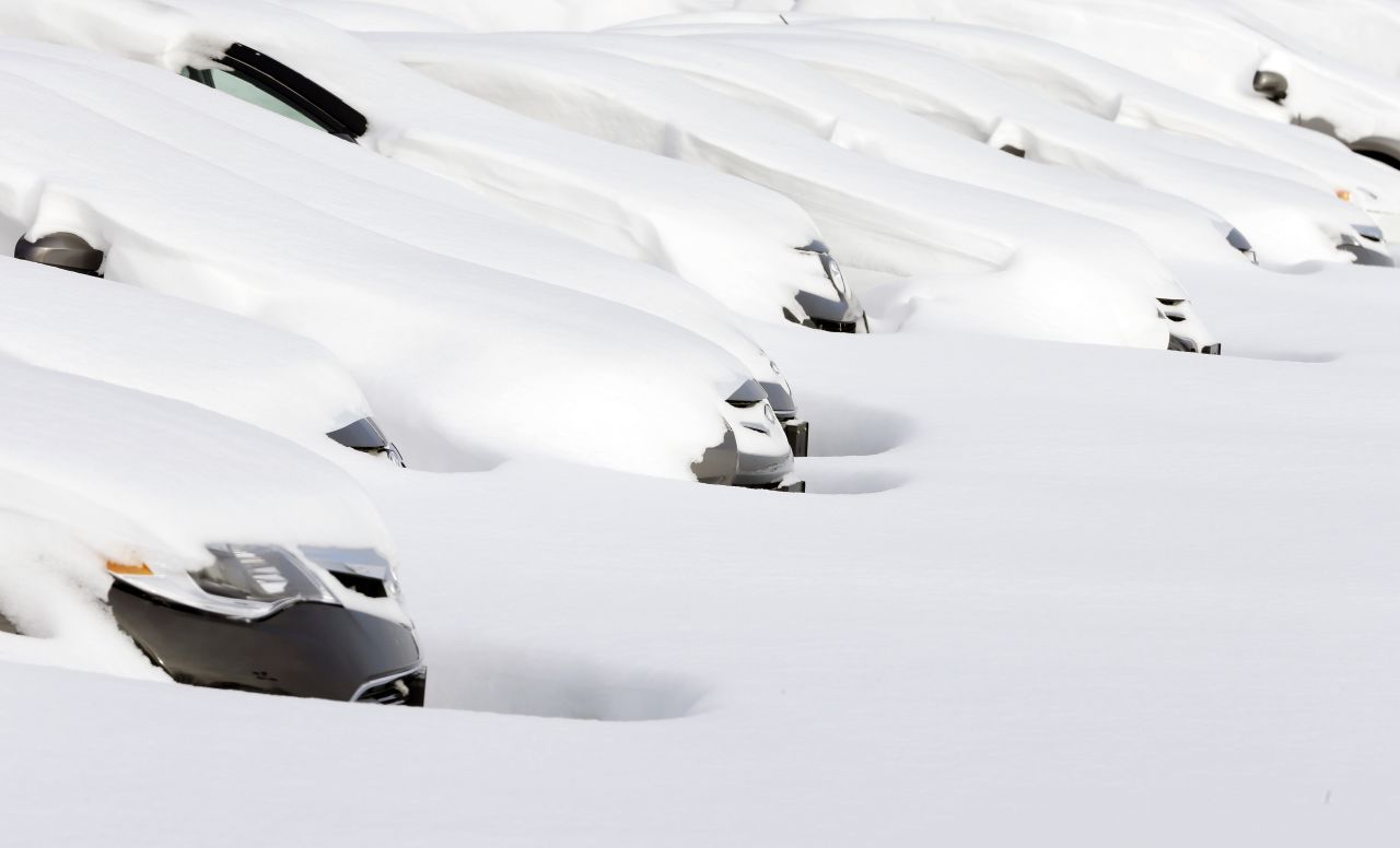 Cars in Norwood, Massachusetts, sit buried by snow drifts on January 28. The first blizzard of 2015 dumped nearly 3 feet of snow in parts of four Northeastern states. Massachusetts was hit the hardest.