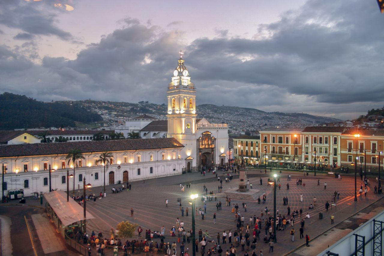 Dating to the 16th century and once used as a bullfighting ring, the capital of Quito's Plaza de la Independencia houses government buildings and a cathedral. The city of Quito is a UNESCO World Heritage Site. 