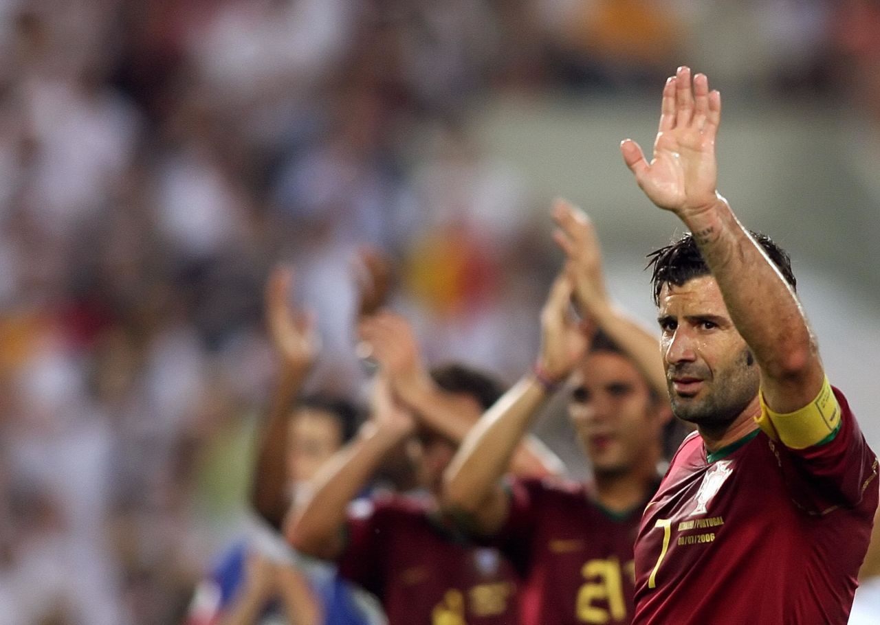 Figo called time on his Portugal career at the end of the 2006 World Cup, his last appearance coming in a third place playoff defeat to Germany after it had lost to France in the semifinal.