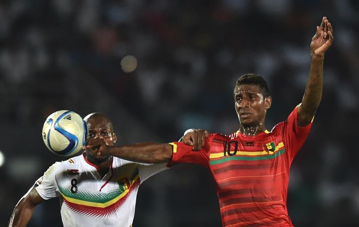 Guinea midfielder Kevin Constant, right, put his side ahead against Mali from the penalty spot -- but both teams went into a drawing of lots after neither could find a winner.