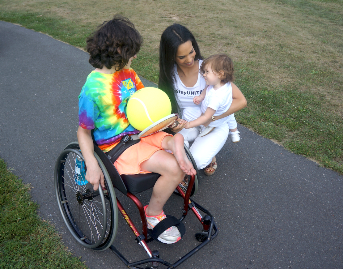 Ismini Svensson and her daughter Rafaela visit an adaptive sports camp in Connecticut.