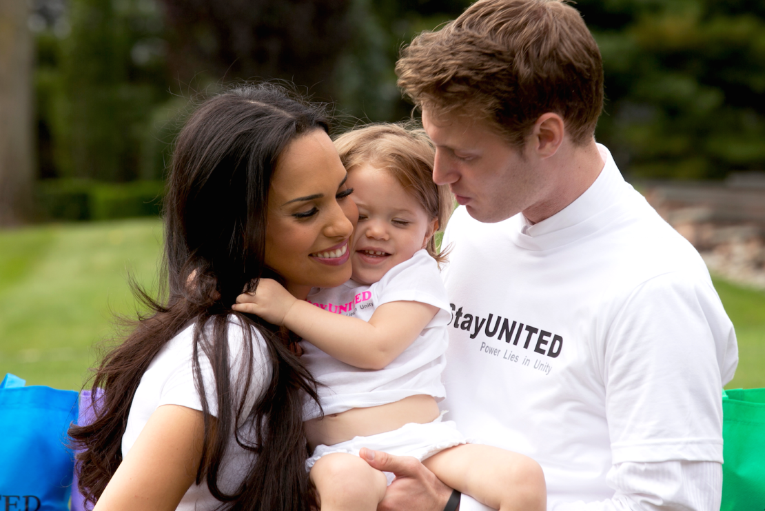 Mark and Ismini Svensson, pictured with their daughter Rafaela, are on tour performing charitable acts across the United States.