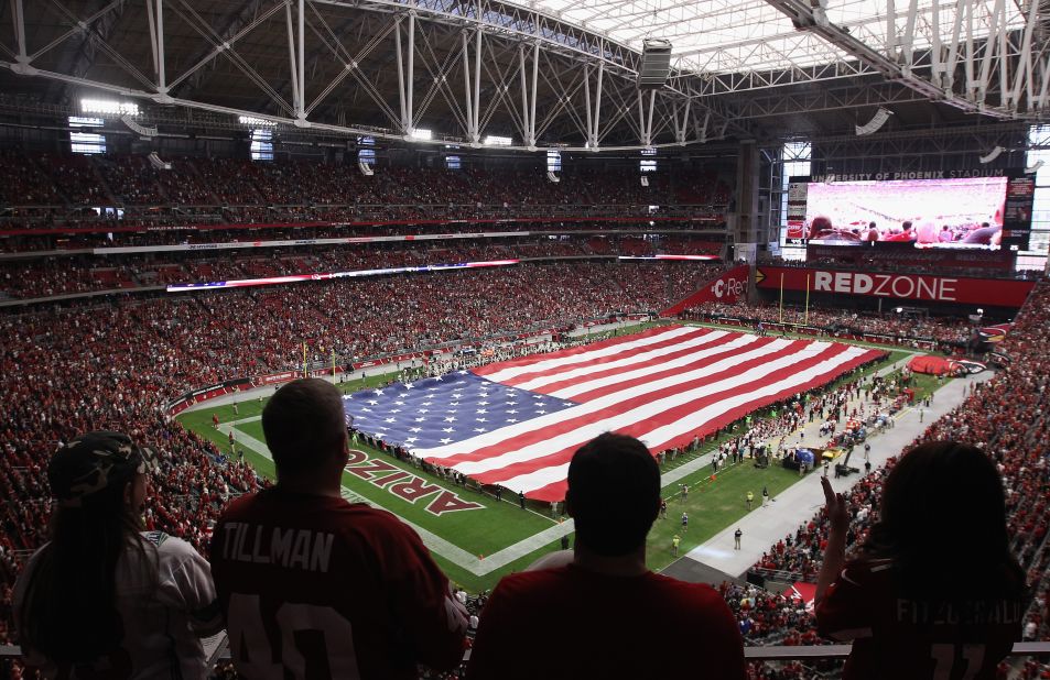 With a capacity of 63,400 many fans will have to settle for high up "nosebleed" seats in the University of Phoenix Stadium, here pictured in November.