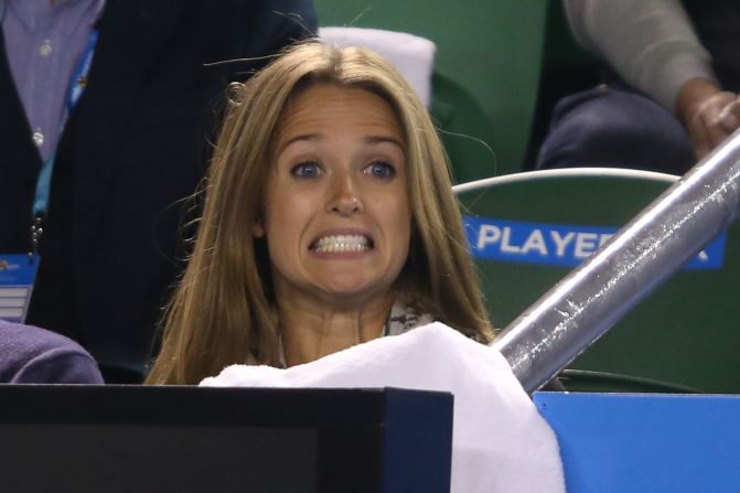 He was rooted on by fiancee Kim Sears, who is often found in Murray's player box. 