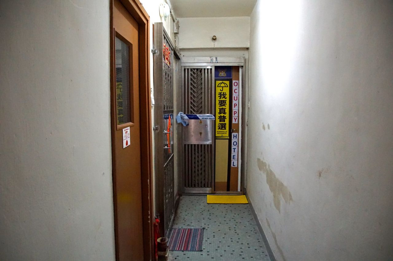 Hong Kong resident Stephen Thompson opened the Occupy Central Hotel on the 13th floor of a Causeway Bay residential building in early December 2014.