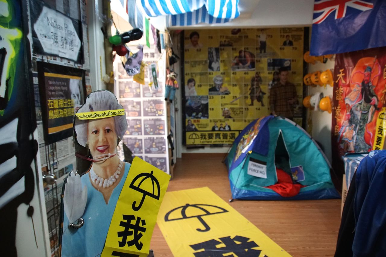 Thompson says he has had about 40 guests so far from all over the world come and stay at his Occupy Central Hotel to learn more about Hong Kong's pro-democracy protests.