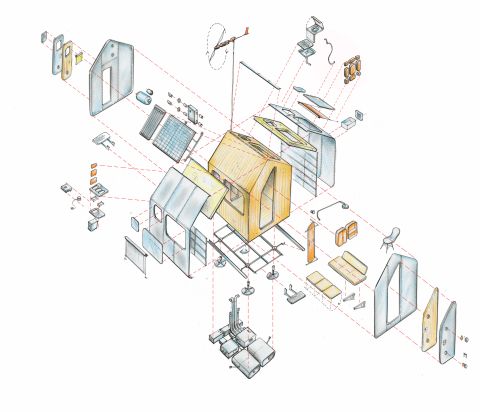 La casa promete satisfacer las ambiciones del diseñador Renzo Piano en cuanto a vivir fuera de la red: el techo está equipado con paneles solares y un tanque calentador, lo que quiere decir que contará con agua caliente y suficiente electricidad para usar la estufa, el refrigerador y tener iluminación abajo. 