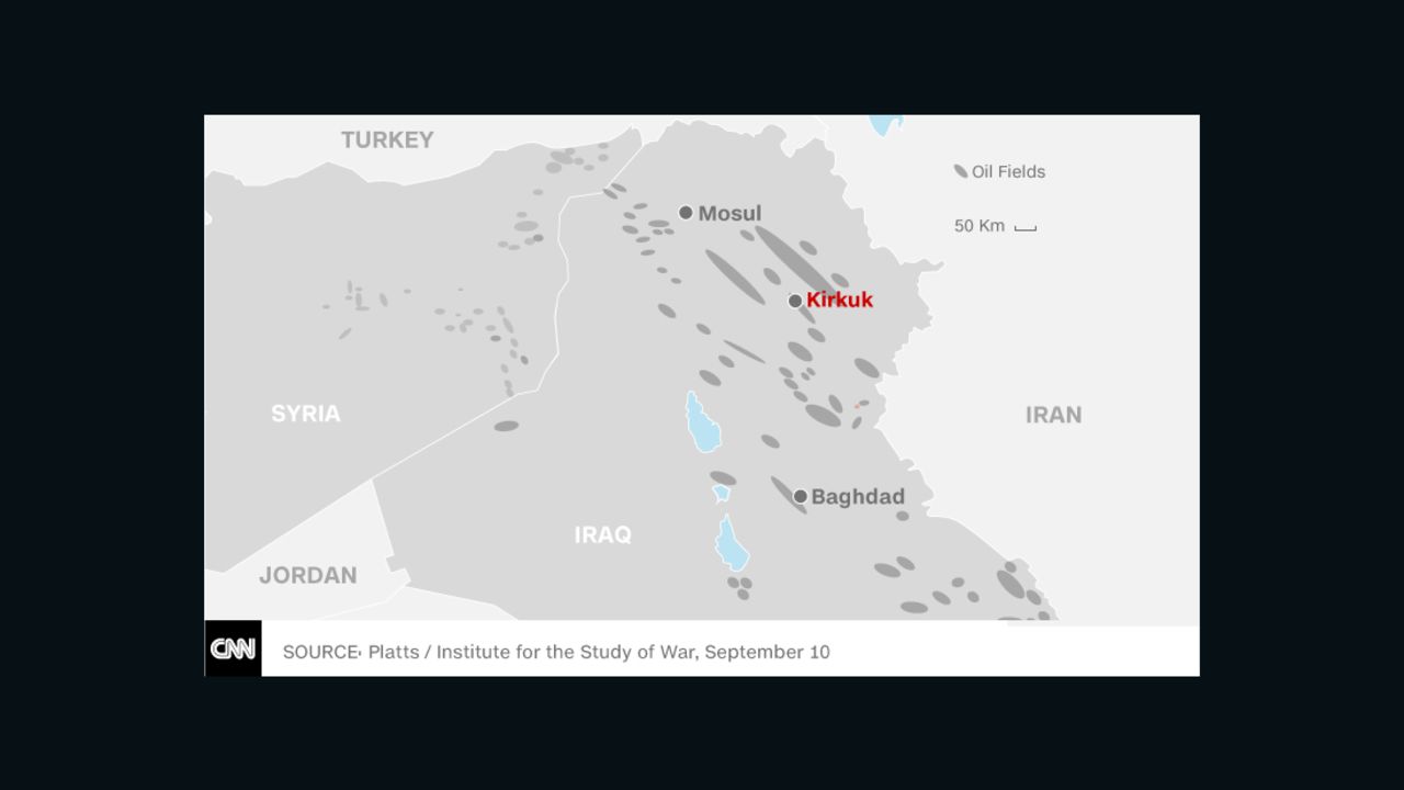 Kirkuk, in northeast Iraq, is located on top of some of the country's largest oil reserves.