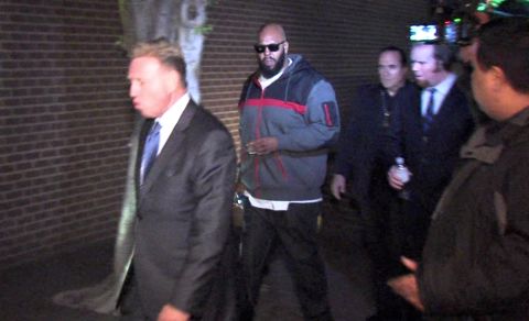 This image from video shows Knight walking into the Los Angeles County Sheriff's Department on January 30, 2015 following the hit-and-run.