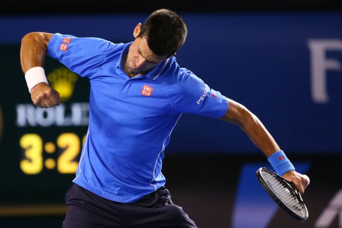 He celebrated early in the fifth set when he broke. Wawrinka didn't win a game in the fifth.