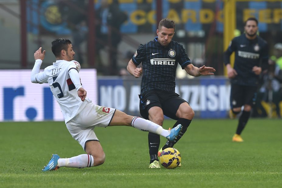 The German international player has signed with Inter Milan on loan until the end of the season. The forward scored 31 goals in 82 games since joining Arsenal and was part of the World Cup winning squad in Brazil last year.