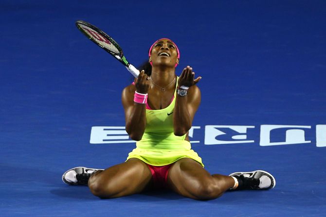 She floored Williams after a punishing rally.