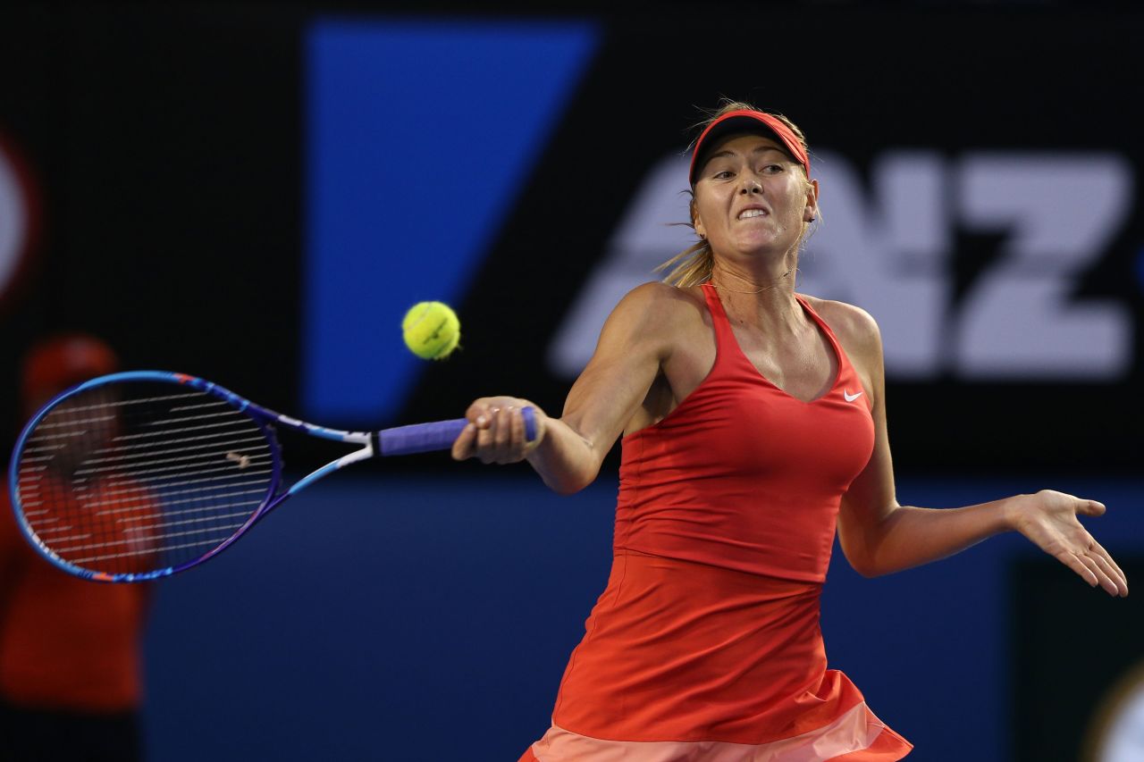 Sharapova saved two match points with big forehands. 