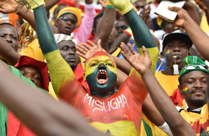 Ghana fans were left to celebrate after seeing their side thrash Guinea 3-0 in the Africa Cup of Nations quarterfinals.  
