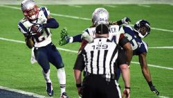 Caption:GLENDALE, AZ - FEBRUARY 01: Malcolm Butler #21 of the New England Patriots makes an interception against the Seattle Seahawks in the fourth quarter during Super Bowl XLIX at University of Phoenix Stadium on February 1, 2015 in Glendale, Arizona. (Photo by Harry How/Getty Images)

