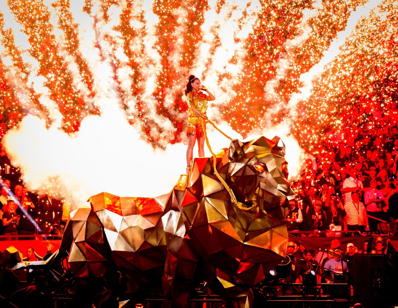 Perry performs at the Super Bowl XLIX halftime show in Glendale, Arizona, in February.