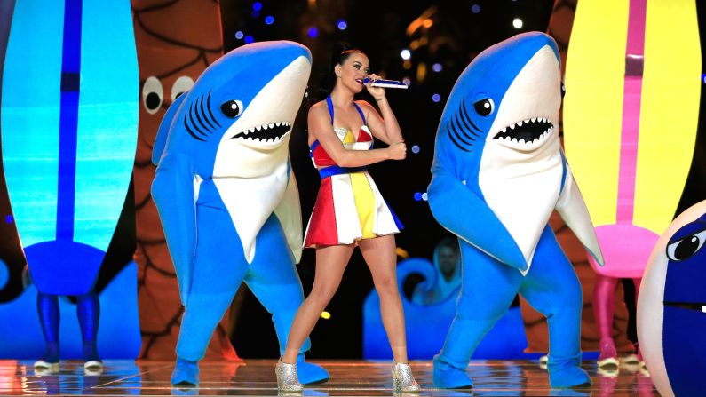 These dancing sharks (especially the left one) became an Internet meme after dancing with Katy Perry during <a href="index.php?page=&url=http%3A%2F%2Fwww.cnn.com%2F2015%2F02%2F01%2Fliving%2Ffeat-super-bowl-halftime-show%2Findex.html" target="_blank">the Super Bowl halftime show</a> in February. 