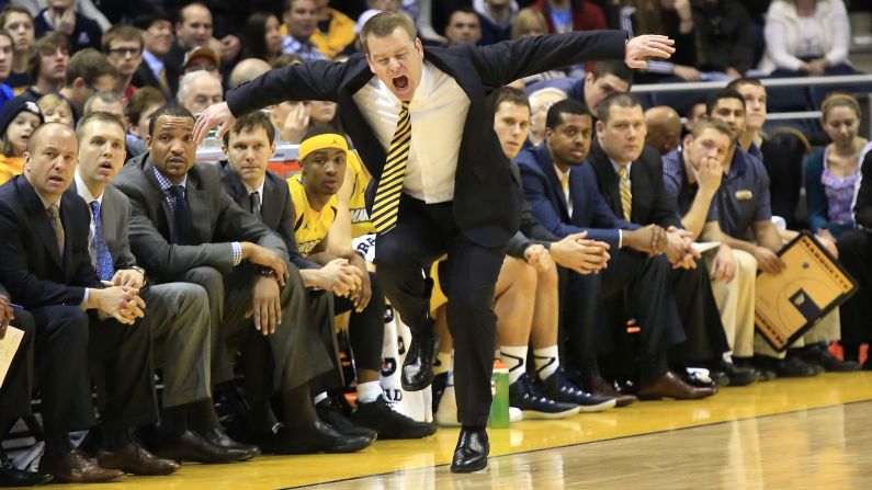 Marquette head coach Steve Wojciechowski reacts during the first half of a college basketball game played Saturday, January 31, in Milwaukee. Marquette lost to Butler 72-68 in overtime.