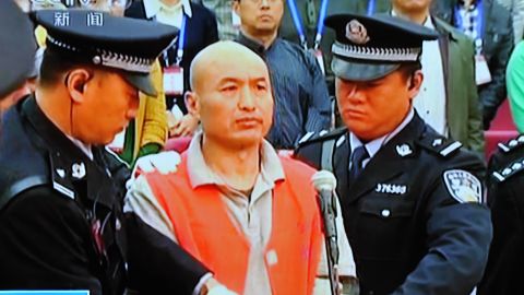 Zhang Lidong stands trial on 11 October, 2014. He was executed on Monday after being convicted of intentional homicide. 
