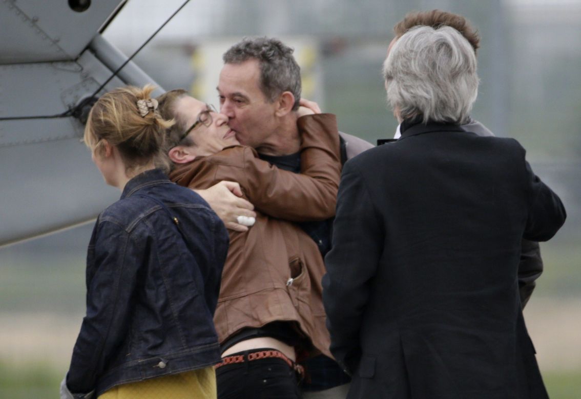 François celebrates with his family upon his release.