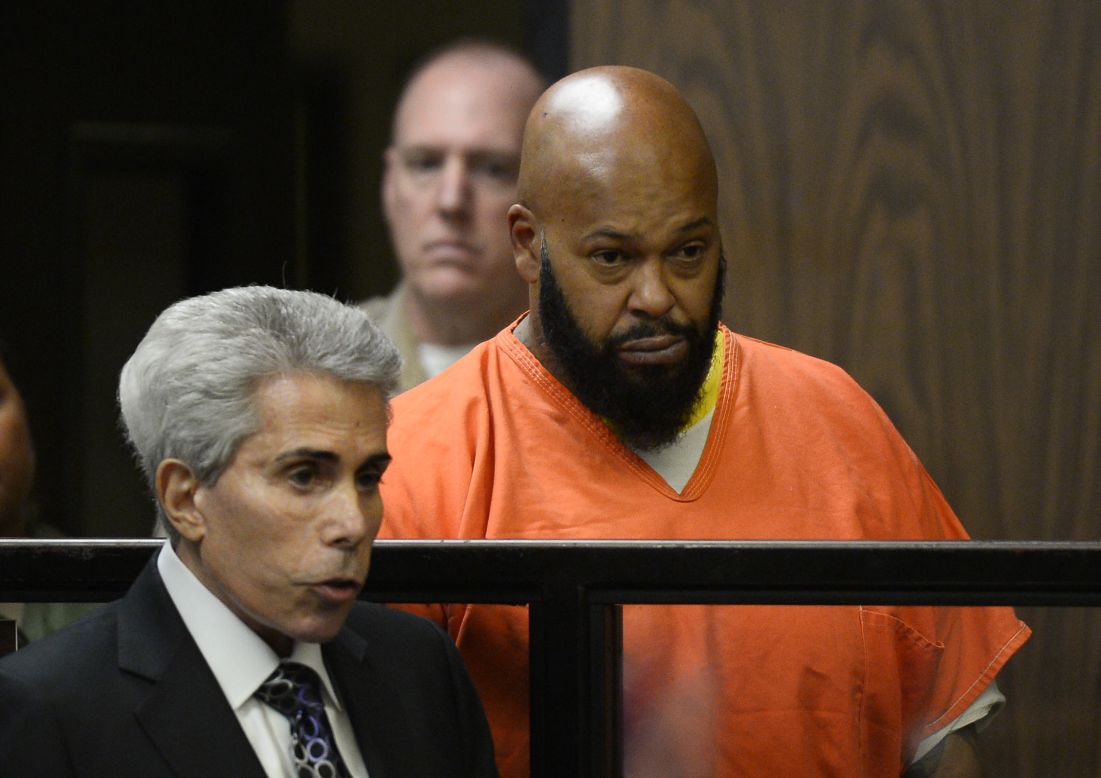 Knight was joined by his attorney, David Kenner, during an arraignment February 3, 2015 in Compton, California.