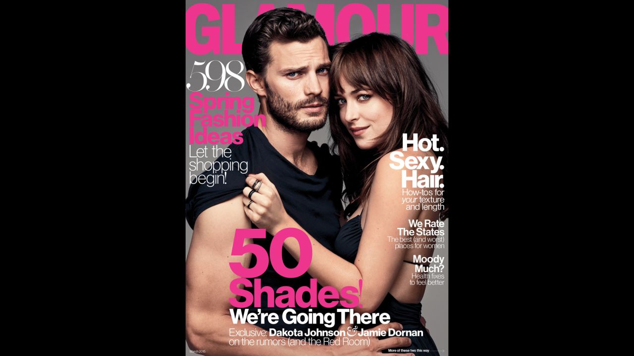 Dornan and Johnson on the March cover of Glamour magazine.