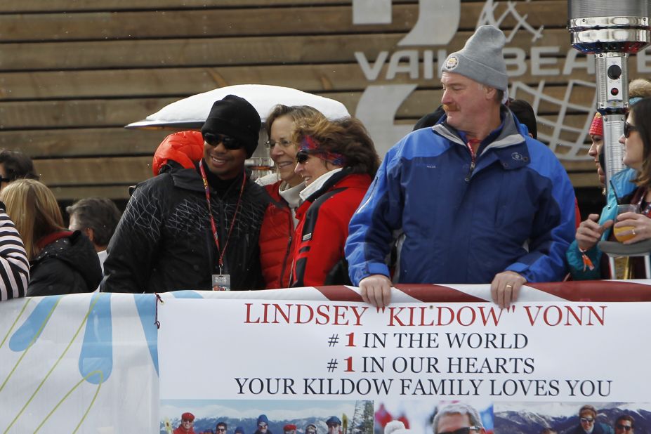 The golfer was also a regular on the slopes to cheer on the 2010 Olympic champion.