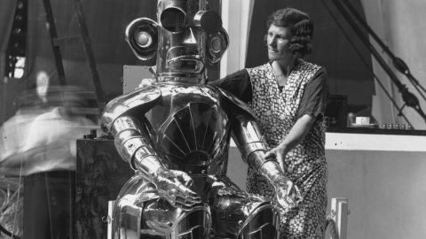The robot could read fluently in any language, and was on display at the Radio Exhibition in Olympia, London. Alpha was invented by scientist Harry May for the Mullard Valve Company.