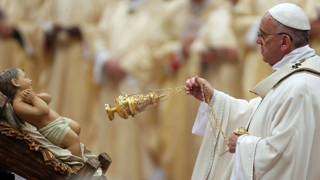 The Pope attends the Christmas Eve Mass at St. Peter's Basilica in Vatican City, Vatican, on December 24.