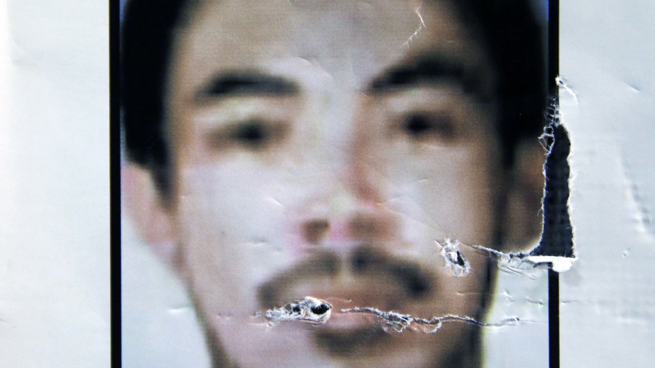 Undated file photo of a Philippine National Police "wanted" poster for Malaysian terrorist Zulkifli bin Hir, known as Marwan.