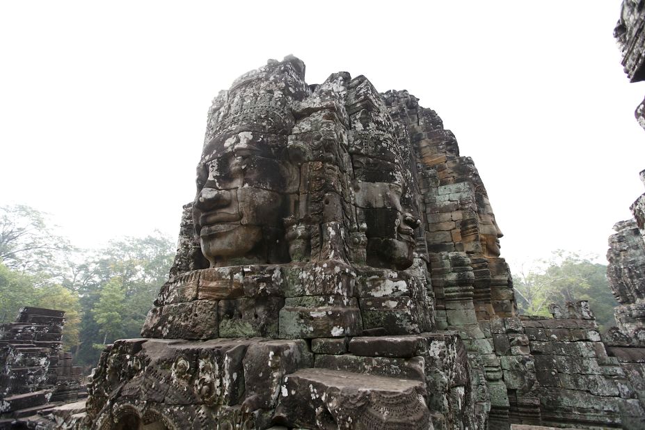 The faces of Angkor's Bayon Temple are believed to be representations of King Jayavarman VII, who ordered the construction of the temple in the 12th century. 