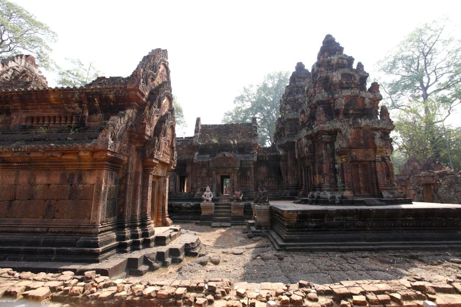 Made of red sandstone, Banteay Srei is one of the oldest surviving temples in the Angkor area. Famous for its intricate and well-preserved carvings, it dates to the 10th century. Archaeologist Roland Fletcher recommends visiting the Angkor sites in chronological order to get a better understanding of how the area developed.  