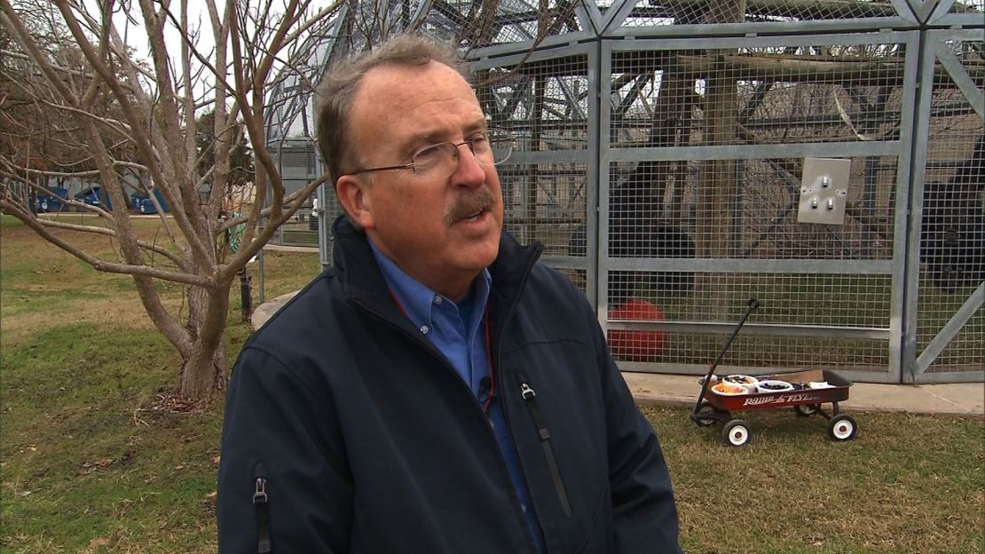 Keeling Center director Chris Abee says he'd like to see the government chimps at the facility retired in place where they are now.
