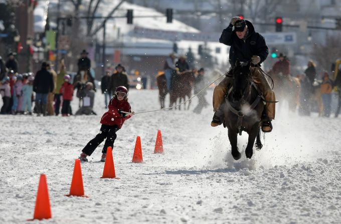 Stateside, there tend to be jumps, hoops for riders to gather and, in some cases, cones to ski through.