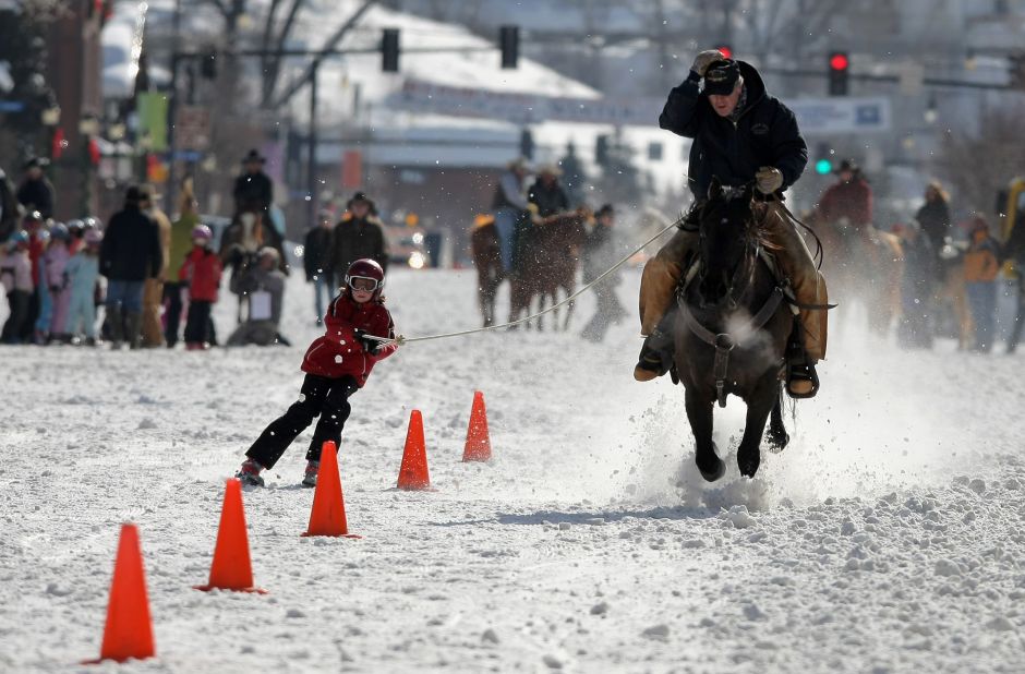 Stateside, there tend to be jumps, hoops for riders to gather and, in some cases, cones to ski through.