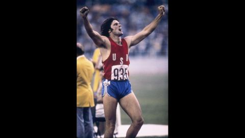 Jenner, formerly Bruce, celebrates a record-setting decathlon performance at the 1976 Summer Olympics in Montreal. The victory made Jenner an instant sensation.