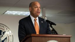 U.S. Secretary of Homeland Security Jeh Johnson administers the Oath of Allegiance to new United States citizens during a naturalization ceremony on April 2, 2014 in New York City.