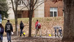 Students walk through the University of Virginia campus on December 6, 2014 in Charlottesville, Virginia. 