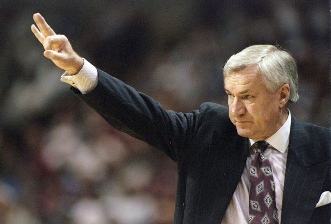 In 1998,<strong> Dean Smith,</strong> the University of North Carolina's basketball coach, received the Arthur Ashe Courage Award. Smith was a civil rights leader who fought against segregation on and off the court. As a high school basketball player, five years before Brown v. Board of Education, he petitioned to combine the white and black basketball teams,<a href="index.php?page=&url=http%3A%2F%2Fwww.dailytarheel.com%2Farticle%2F2015%2F02%2Fcharlie-scott-roy-williams-and-others-remember-dean-smith-for-his-humanitarian-efforts-off-the-court" target="_blank" target="_blank"> according to The Daily Tar Heel.</a> Smith also recruited Charlie Scott, the first black scholarship athlete, to play for the Tar Heels. 