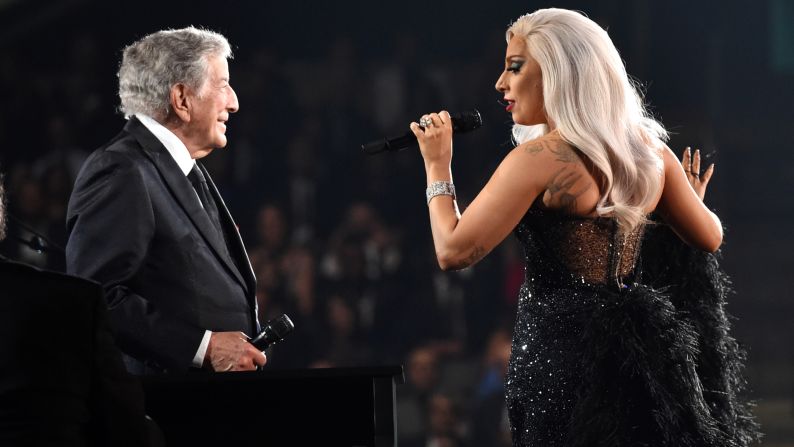 Tony Bennett and Lady Gaga sing Irving Berlin's "Cheek to Cheek," which is also the name of their collaborative album from last year.