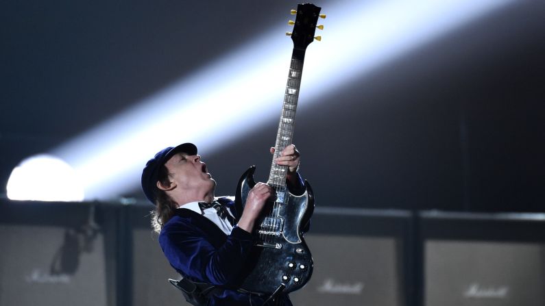 AC/DC open the show with "Rock or Bust" and "Highway to Hell."
