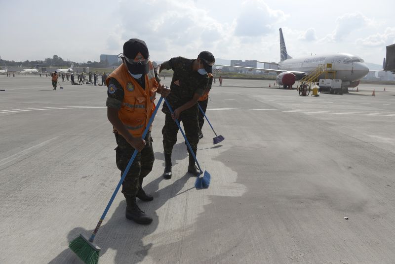 Fire volcano closes airport forces evacuations CNN