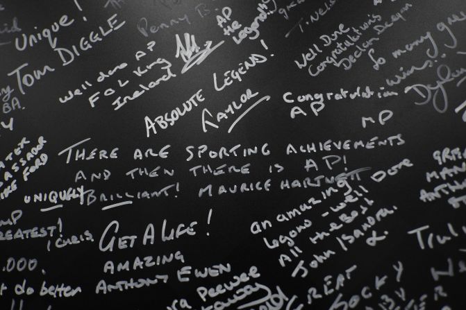 That led to a wall of celebration at Cheltenham Racecourse where racegoers were encouraged to write their own well wishes.