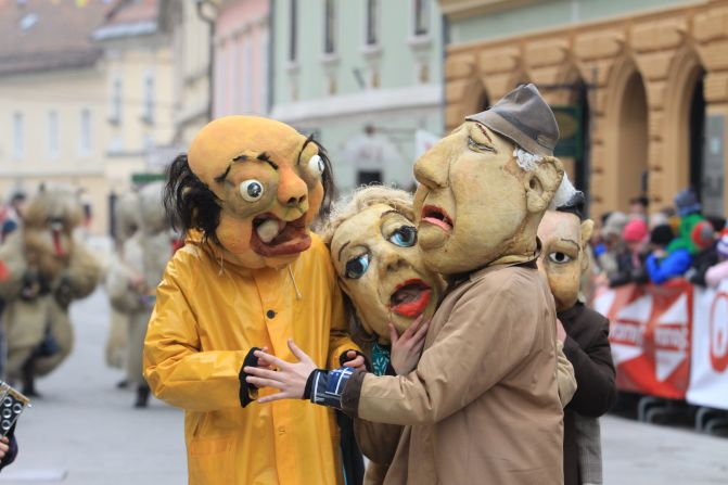 Each February, Ptuj locals dress up in downright bizarre costumes to scare away winter.