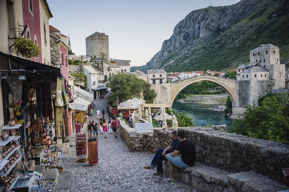 The Old Bridge in Mostar, Bosnia and Herzegovina. 
