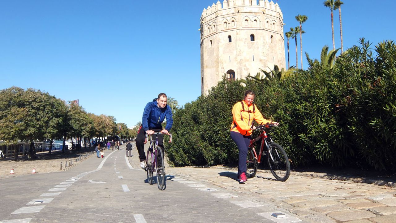 En 2006, Sevilla tenía solo 12 kilómetros de vías para bicicletas. Para 2007, la red tenía 80 kilómetros. Hoy, hay más de 160 kilómetros.
