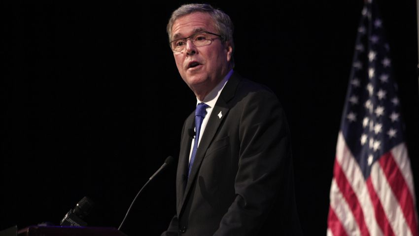 DETROIT, MI - FEBRUARY 4: Former Florida Governor Jeb Bush speaks at the Detroit Economic Club February 4, 2015 in Detroit, Michigan. Bush, the son of former republican President George H.W. Bush and the brother of former republican President George W. Bush, is considering becoming a republican candidate for the 2016 presidential election. 